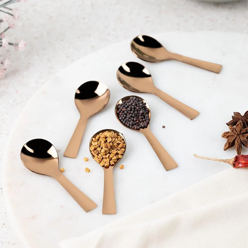 Umava Premium Gold Stainless Steel Masala Spoon Set of 6